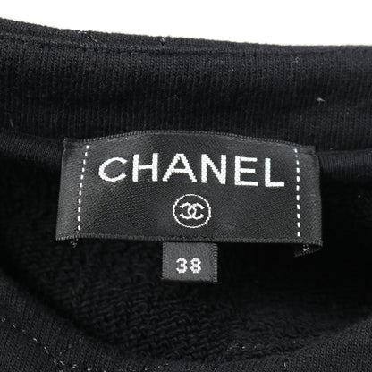 ココマークボタン カメリア スウェットシャツ コットン ブラック シャネル トップス CHANEL