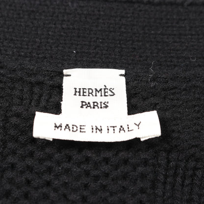 カーディガン Vネック ウール ブラック エルメス トップス HERMES