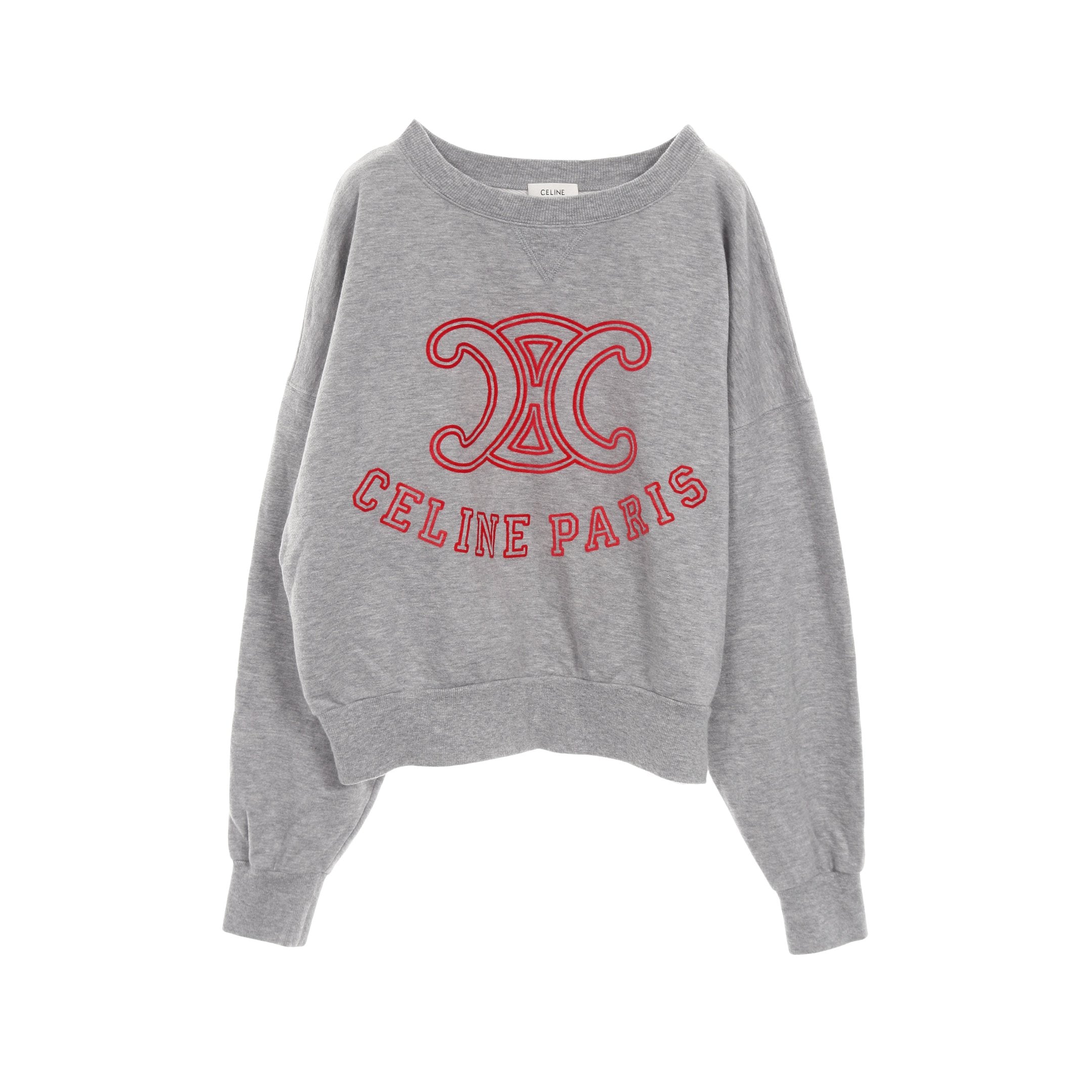 【未使用：美品/国内正規品】CELINE セリーヌ　グリーン ロゴ スウェット 楽天市場】【中古】CELINE □ クロップド丈 ロゴプリント 2Y796670Q