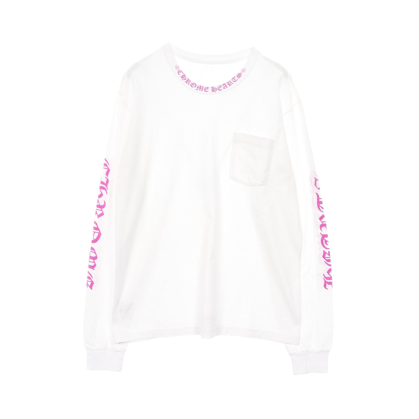ネックロゴ Tシャツ クルーネック 長袖 コットン ホワイト クロムハーツ トップス Chrome Hearts