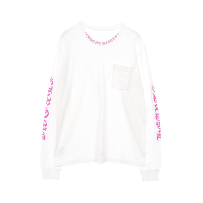 ネックロゴ Tシャツ クルーネック 長袖 コットン ホワイト クロムハーツ トップス Chrome Hearts