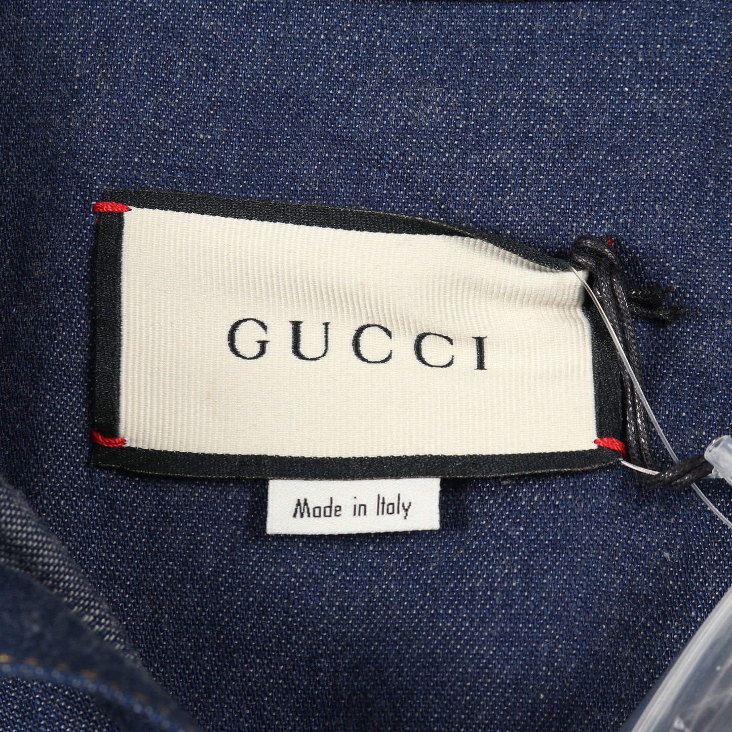 デニム シャツワンピース ロゴパッチ コットン ネイビー グッチ ワンピース GUCCI