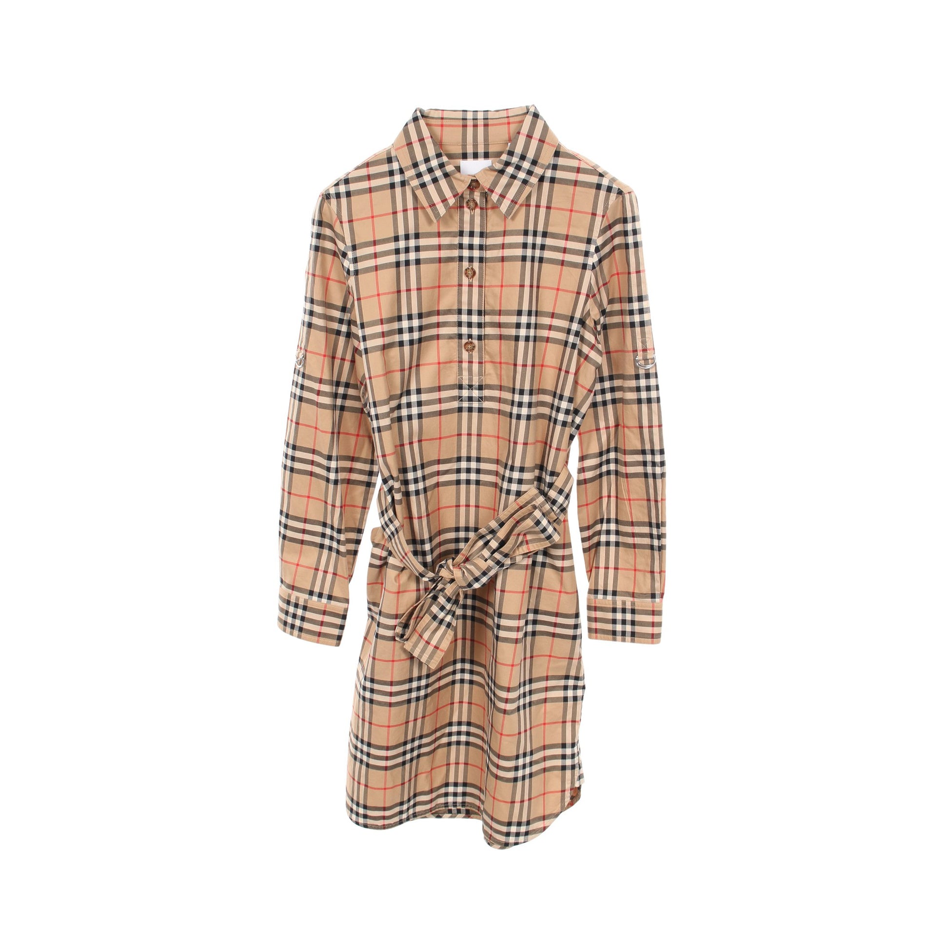 ASTRIDE CHECK SHIRT DRESS チェック シャツワンピース コットン ライトブラウン マルチカラー バーバリー ワンピース BURBERRY
