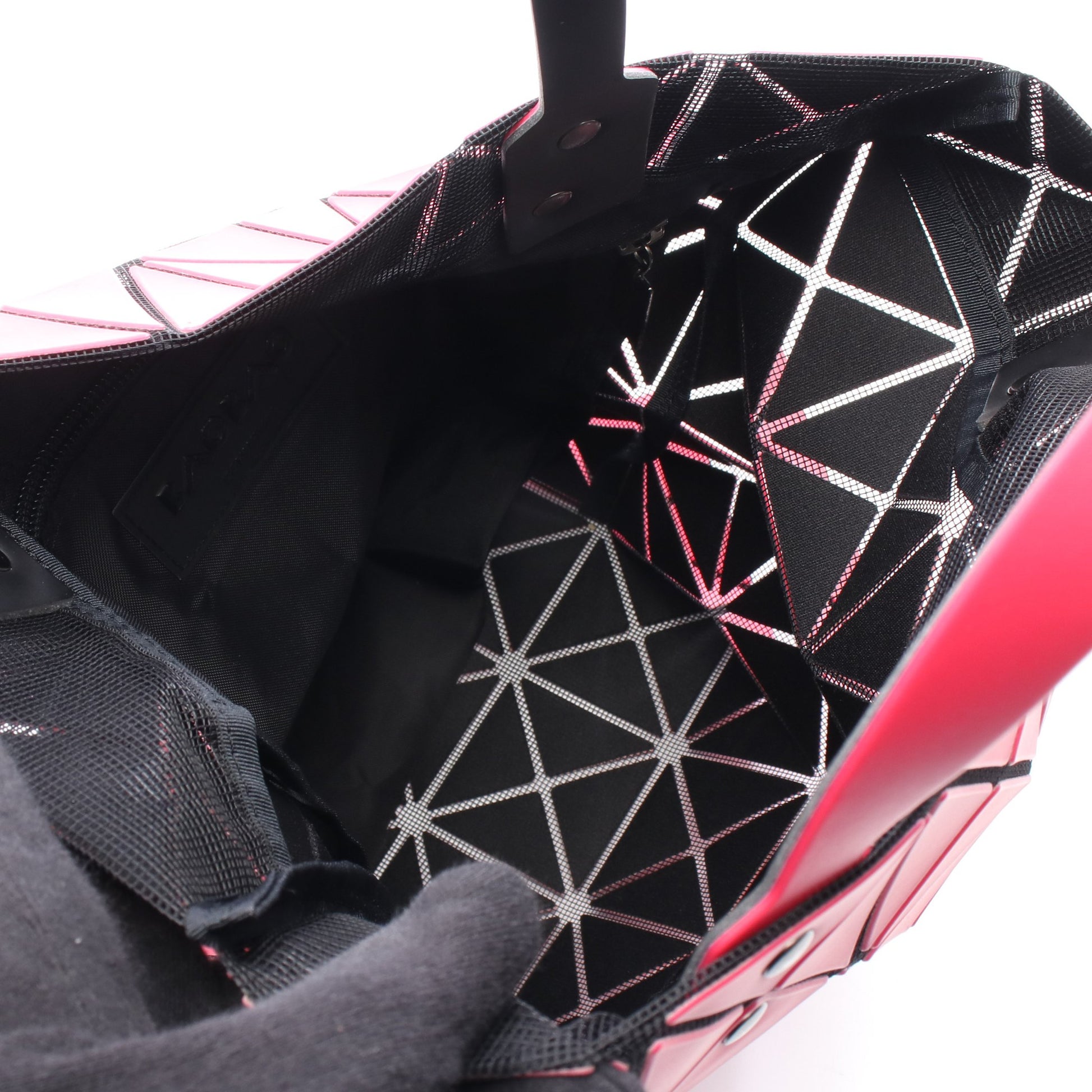 LUCENT ルーセント マット ハンドバッグ トートバッグ PVC ピンクレッド ブラック バオバオイッセイミヤケ バッグ BAO BAO ISSEYMIYAKE