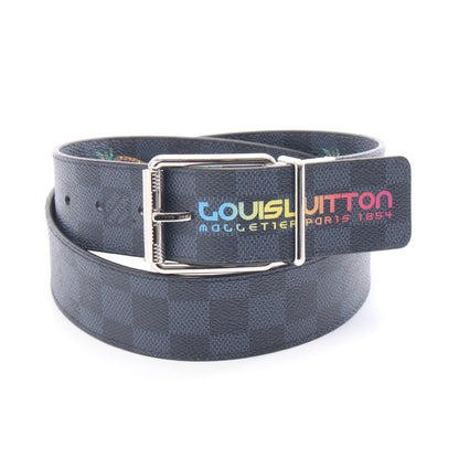 サンチュール ダミエプリント 40MM ベルト PVC ブラック マルチカラー リバーシブル ルイヴィトン 財布・小物 LOUIS VUITTON