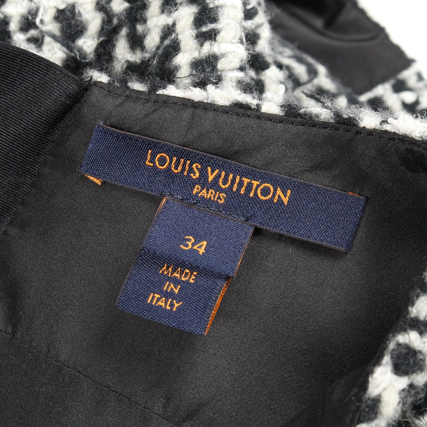 スケータードレス ツイード ワンピース 半袖 ウール ブラック ホワイト ルイヴィトン ワンピース LOUIS VUITTON
