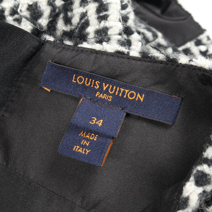 スケータードレス ツイード ワンピース 半袖 ウール ブラック ホワイト ルイヴィトン ワンピース LOUIS VUITTON