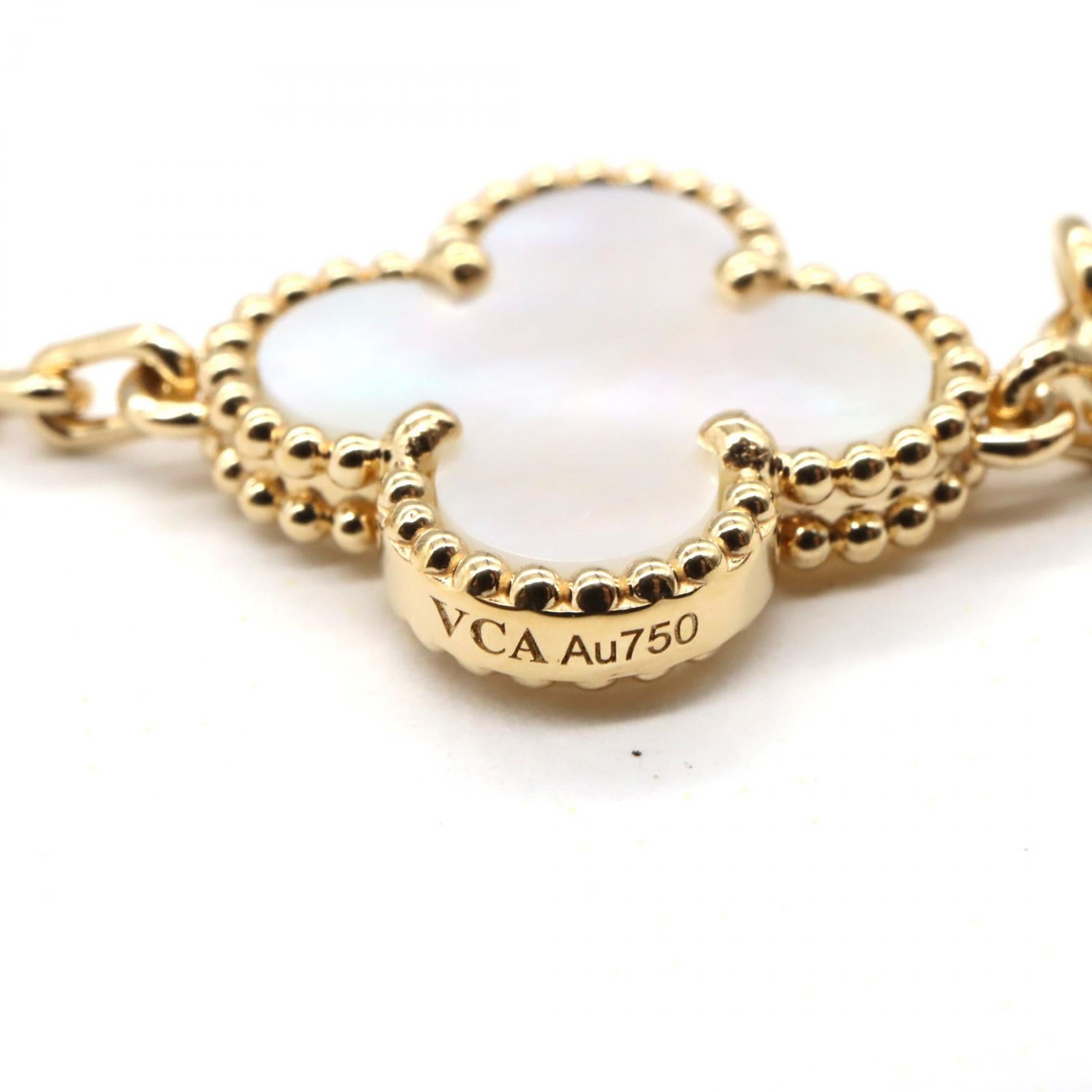 ヴィンテージアルハンブラ 5モチーフ マザーオブパール ブレスレット