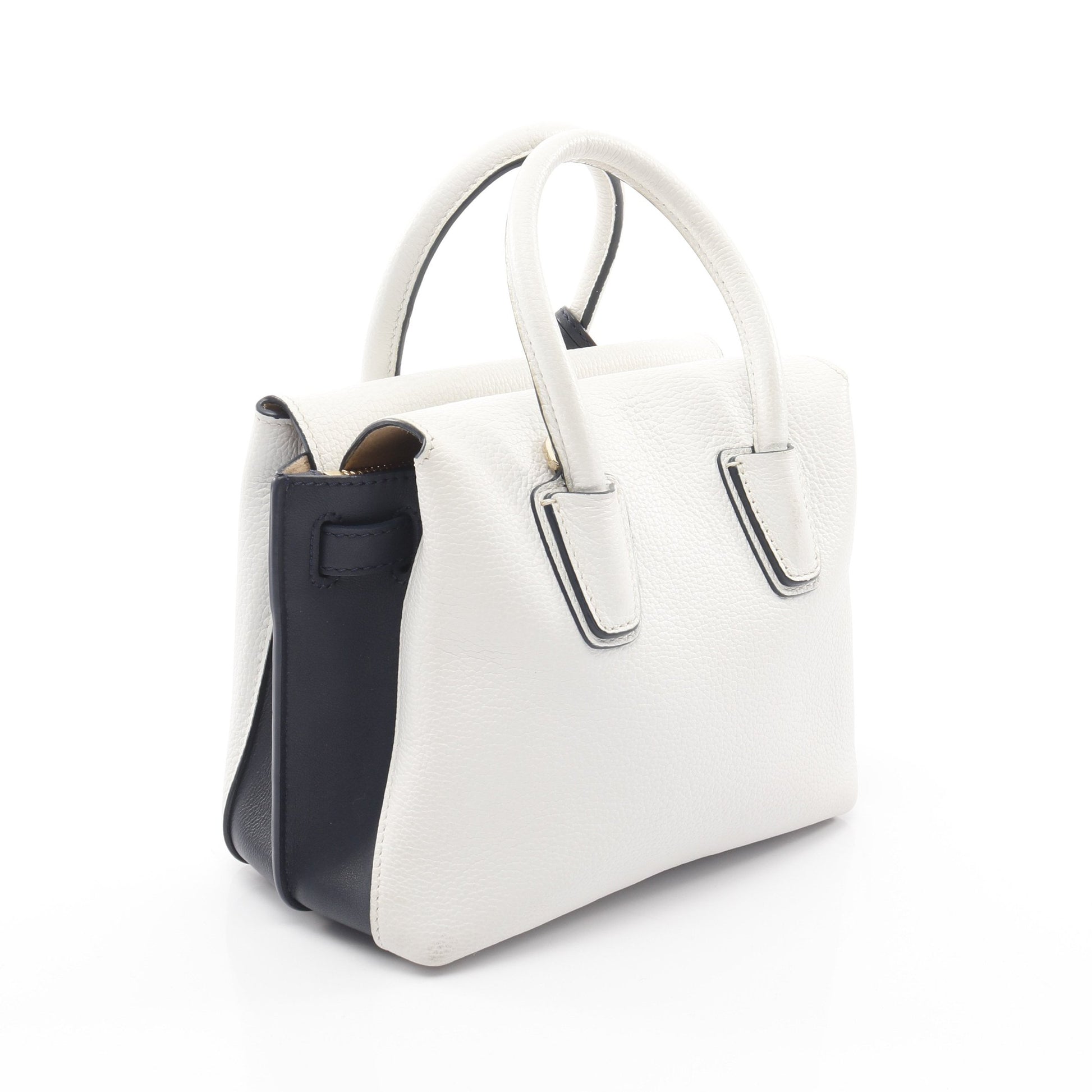 MILLA ミラ ハンドバッグ レザー ホワイト ネイビー 2WAY エムシーエム バッグ MCM