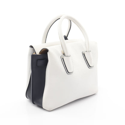 MILLA ミラ ハンドバッグ レザー ホワイト ネイビー 2WAY エムシーエム バッグ MCM