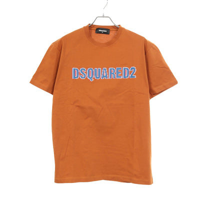 Tシャツ クルーネック 半袖 ロゴ コットン ライトブラウン ディースクエアード トップス DSQUARED2