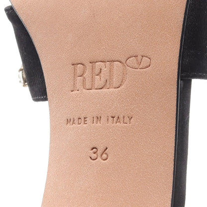 サンダル ハート ビジュー サテン ブラック レッドヴァレンティノ シューズ RED VALENTINO