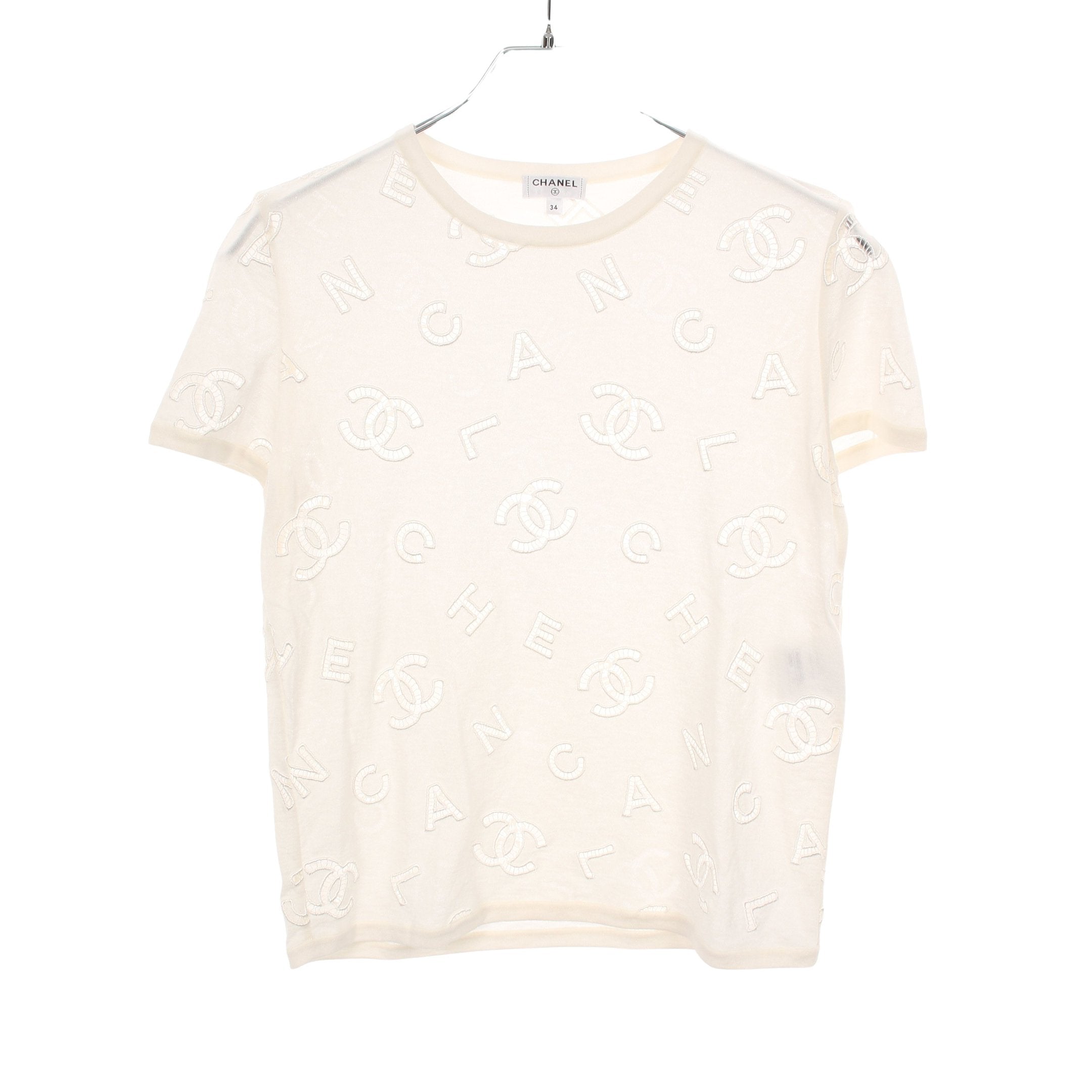 ココマーク 半袖Tシャツ クルーネック コットン カシミヤ アイボリー