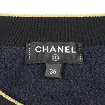 ココマークボタン カーディガン コットン ネイビー ブラック ゴールド パイル シャネル トップス CHANEL