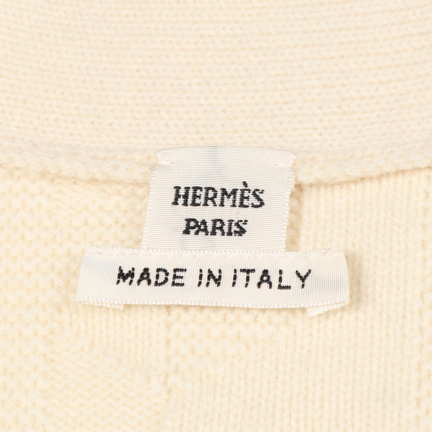 ニット カーディガン 半袖 Hロゴ ウール アイボリー エルメス トップス HERMES