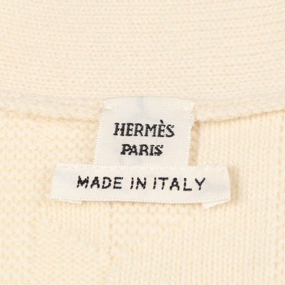 ニット カーディガン 半袖 Hロゴ ウール アイボリー エルメス トップス HERMES