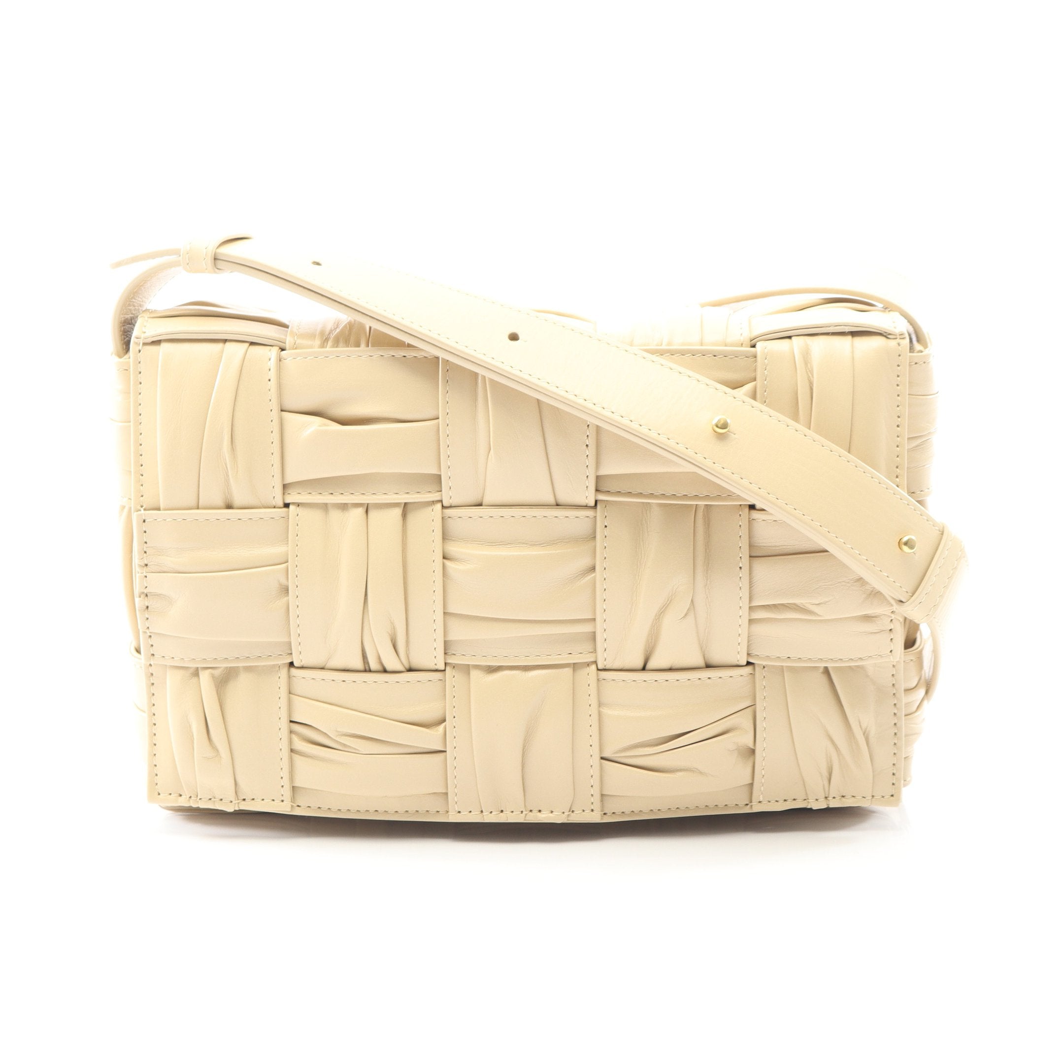 カセット ショルダーバッグ レザー ベージュ ボッテガヴェネタ – RECLO