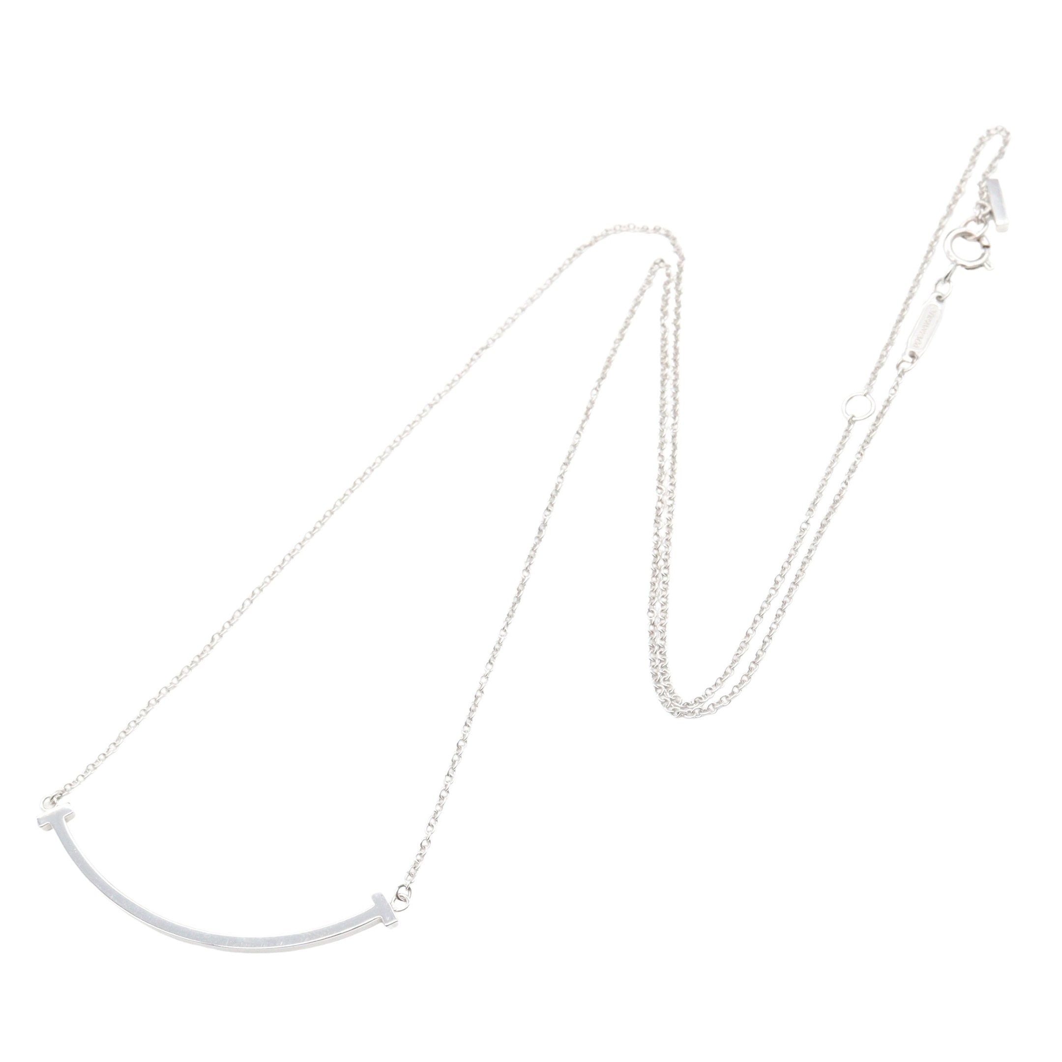 Tスマイルネックレス スモール ネックレス K18WG ホワイトゴールド