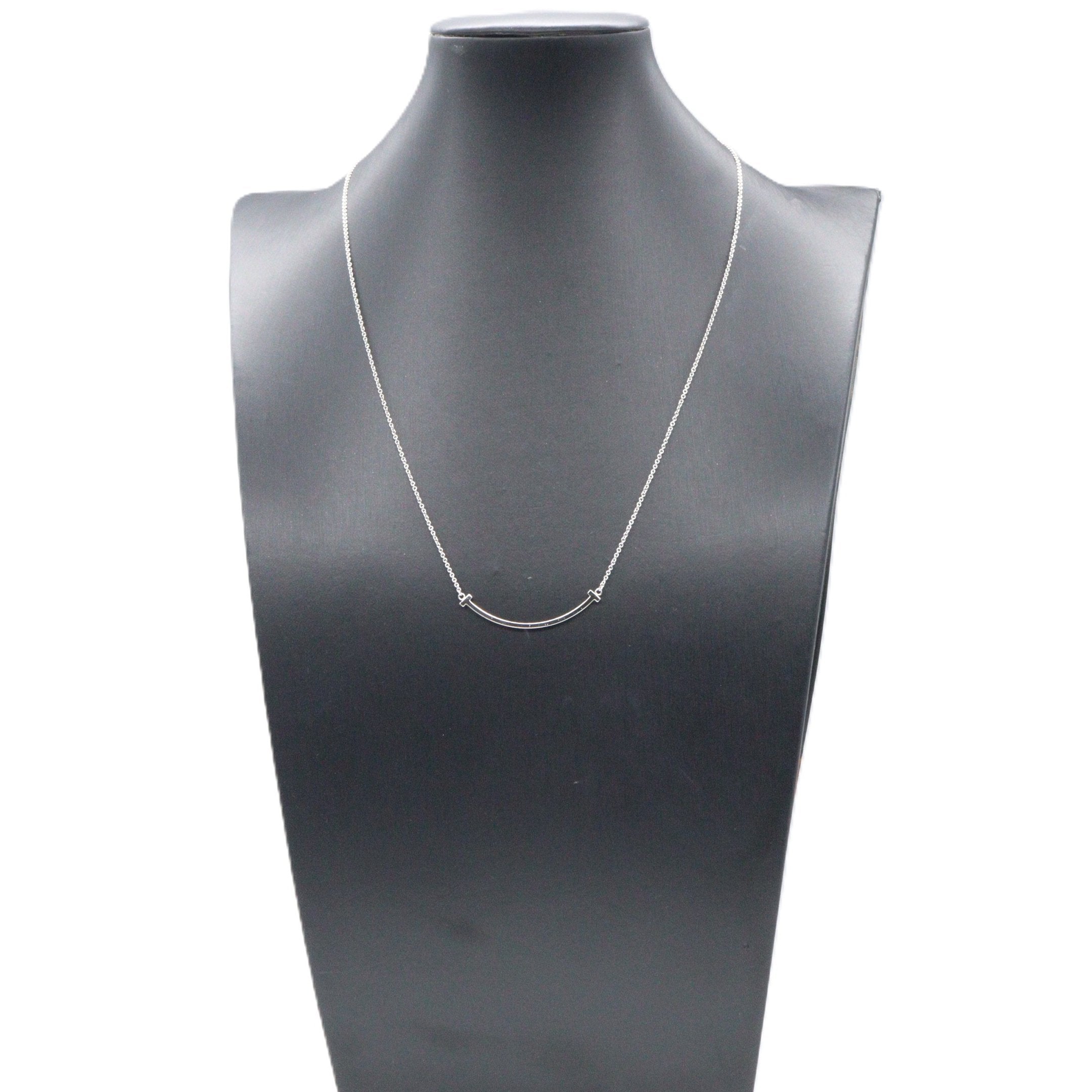 Tスマイルネックレス スモール ネックレス K18WG ホワイトゴールド