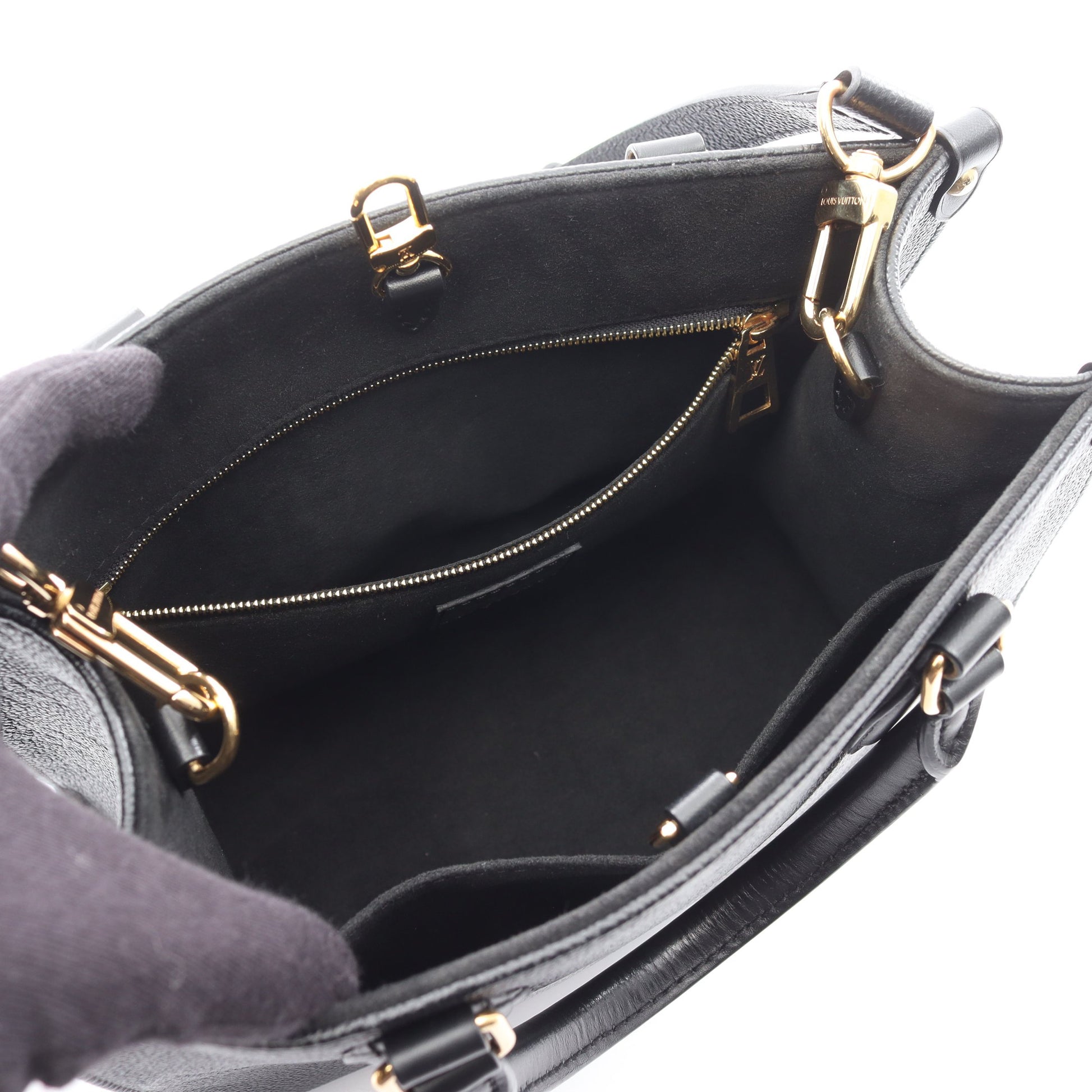オンザゴーPM モノグラムアンプラント ノワール ハンドバッグ レザー ブラック 2WAY ルイヴィトン バッグ LOUIS VUITTON