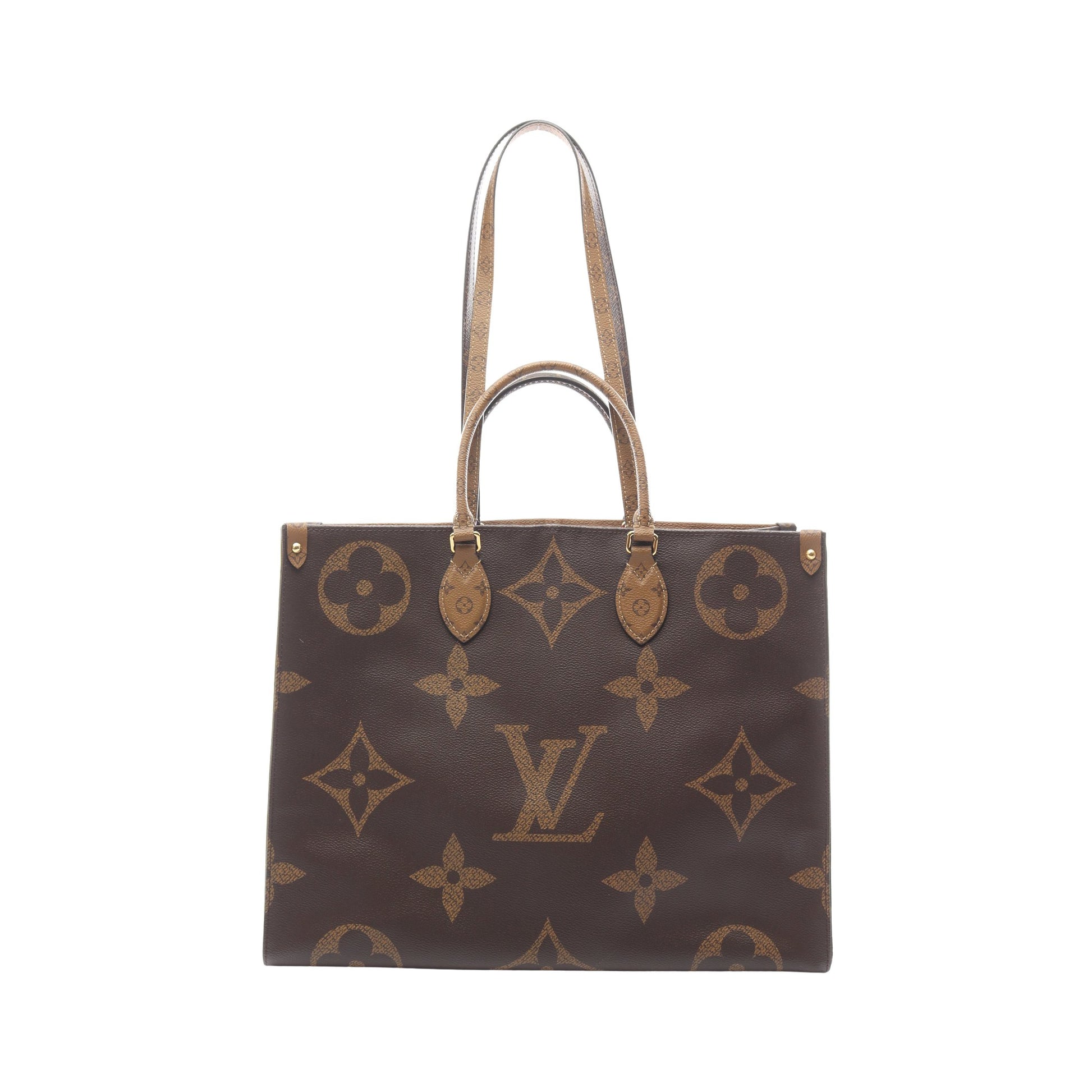 オンザゴーGM モノグラムジャイアント リバース ショルダーバッグ トートバッグ PVC ブラウン ベージュ 2WAY ルイヴィトン バッグ LOUIS VUITTON