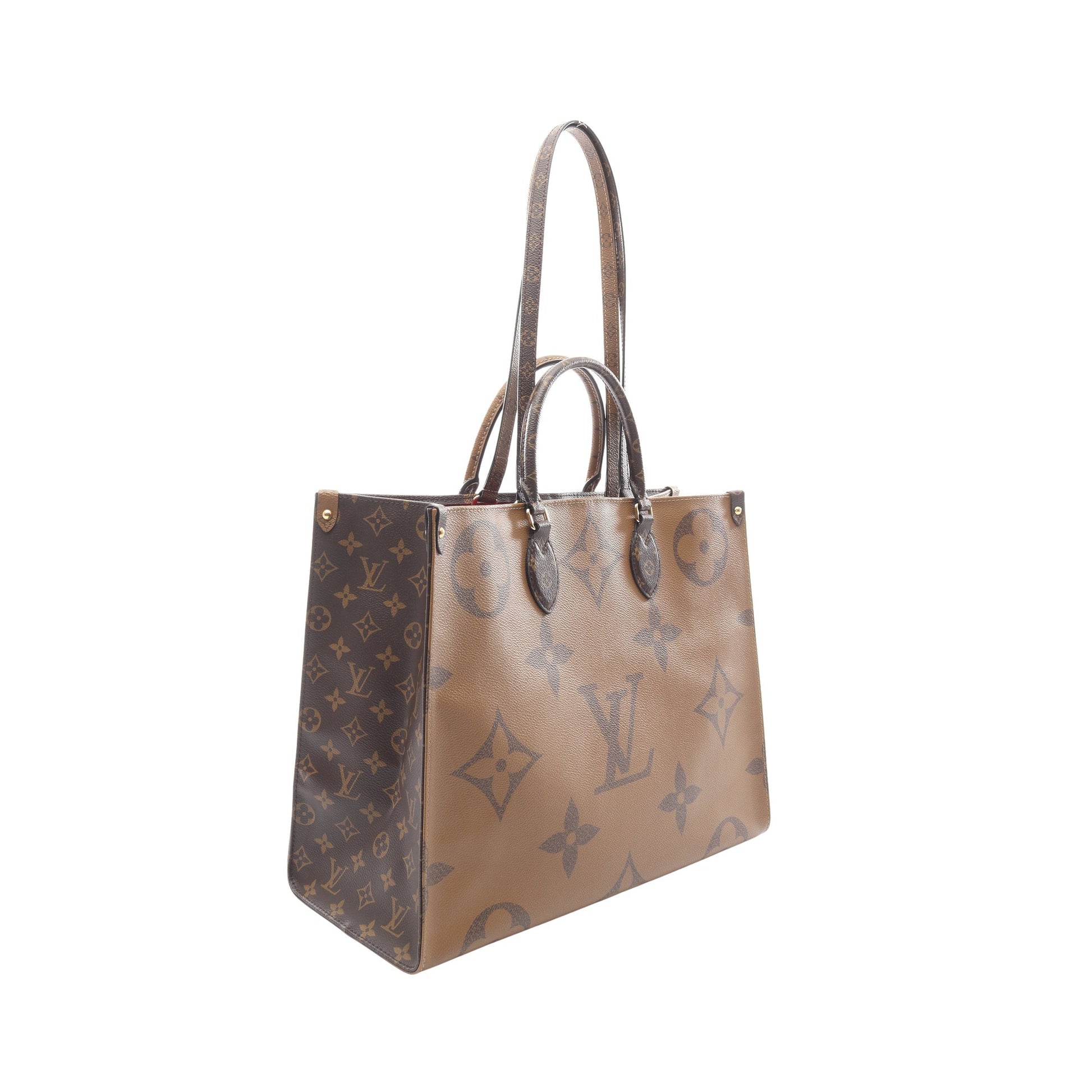オンザゴーGM モノグラムジャイアント リバース ショルダーバッグ トートバッグ PVC ブラウン ベージュ 2WAY ルイヴィトン バッグ LOUIS VUITTON