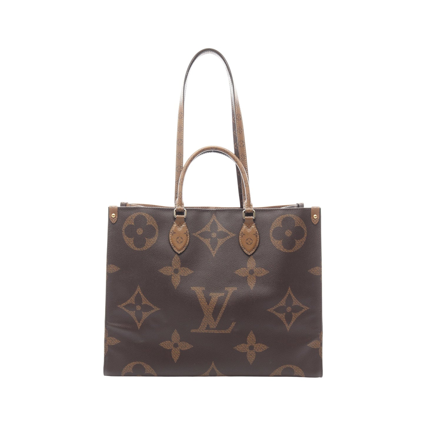 オンザゴーGM モノグラムジャイアント リバース ショルダーバッグ トートバッグ PVC ブラウン ベージュ 2WAY ルイヴィトン バッグ LOUIS VUITTON