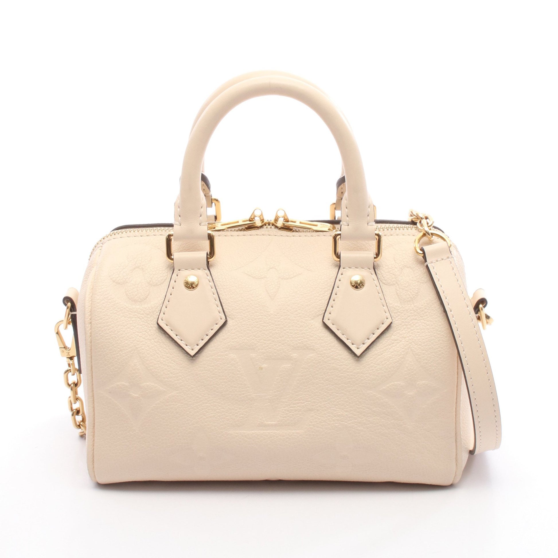 スピーディバンドリエール20 モノグラムアンプラント ハンドバッグ レザー アイボリー 2WAY ルイヴィトン バッグ LOUIS VUITTON