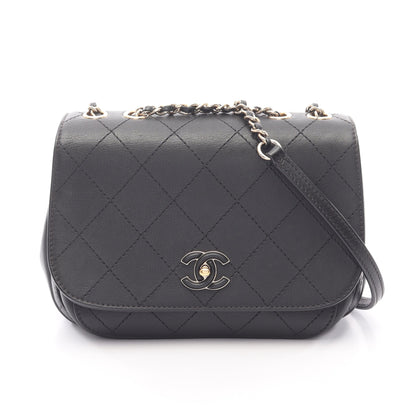 マトラッセ チェーンショルダーバッグ レザー ブラック ゴールド金具 シャネル バッグ CHANEL