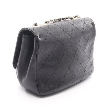 マトラッセ チェーンショルダーバッグ レザー ブラック ゴールド金具 シャネル バッグ CHANEL