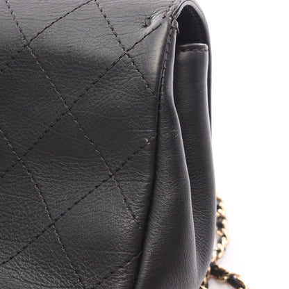 マトラッセ チェーンショルダーバッグ レザー ブラック ゴールド金具 シャネル バッグ CHANEL