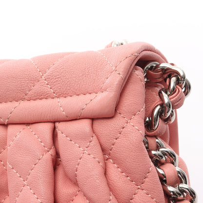 マトラッセ チェーンアラウンド チェーンショルダーバッグ レザー コーラルピンク シルバー金具 シャネル バッグ CHANEL