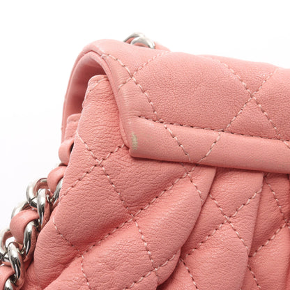 マトラッセ チェーンアラウンド チェーンショルダーバッグ レザー コーラルピンク シルバー金具 シャネル バッグ CHANEL