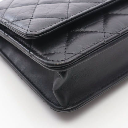 2.55 チェーンショルダーバッグ レザー ブラック ゴールド金具 シャネル バッグ CHANEL