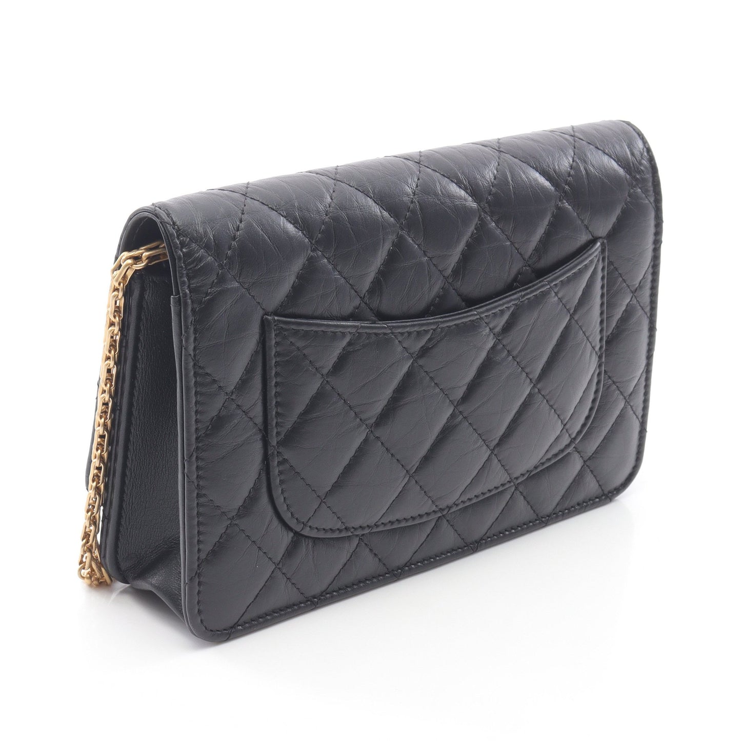 2.55 チェーンショルダーバッグ レザー ブラック ゴールド金具 シャネル バッグ CHANEL