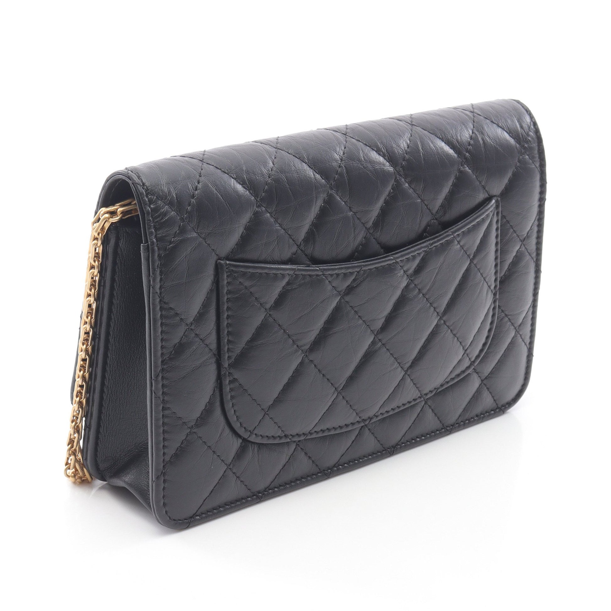 2.55 チェーンショルダーバッグ レザー ブラック ゴールド金具 シャネル バッグ CHANEL