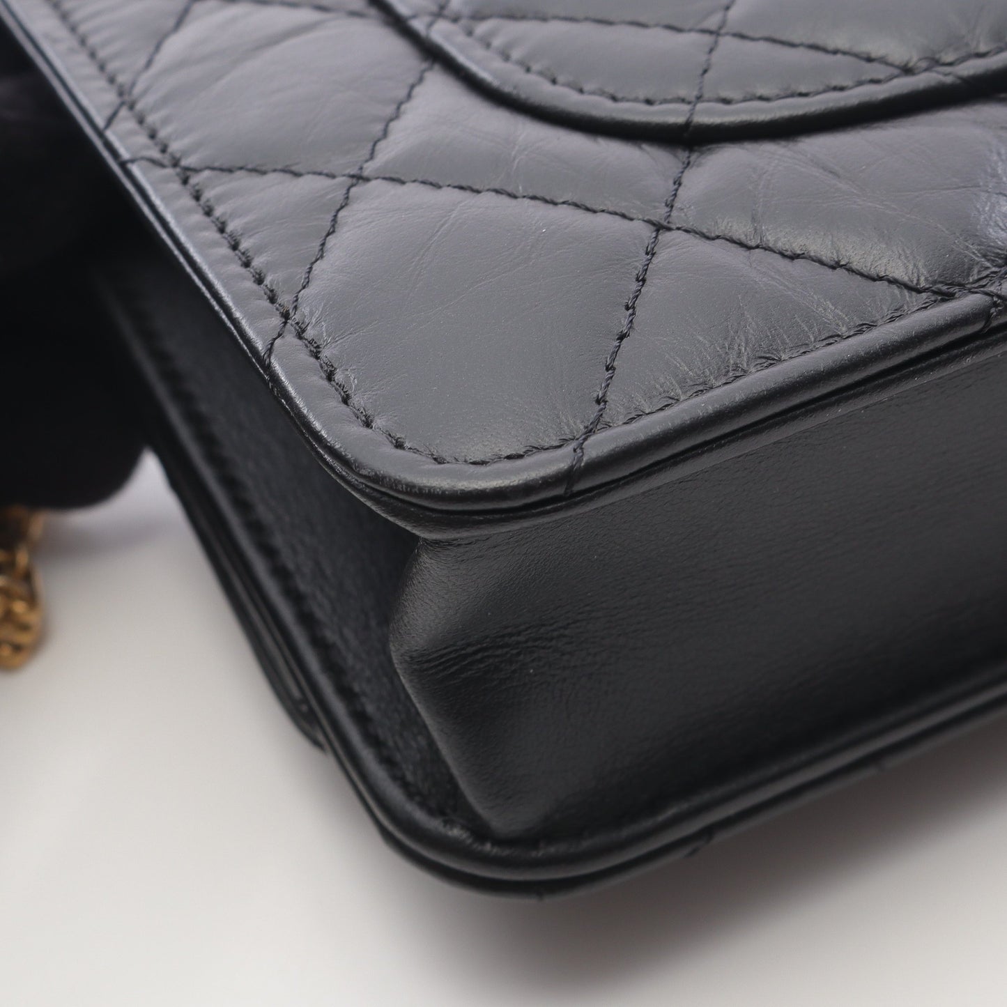 2.55 チェーンショルダーバッグ レザー ブラック ゴールド金具 シャネル バッグ CHANEL