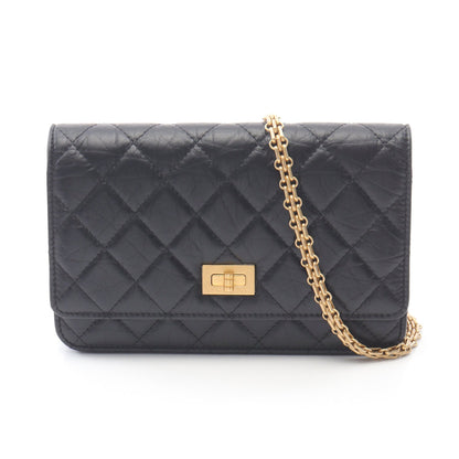 2.55 チェーンショルダーバッグ レザー ブラック ゴールド金具 シャネル バッグ CHANEL