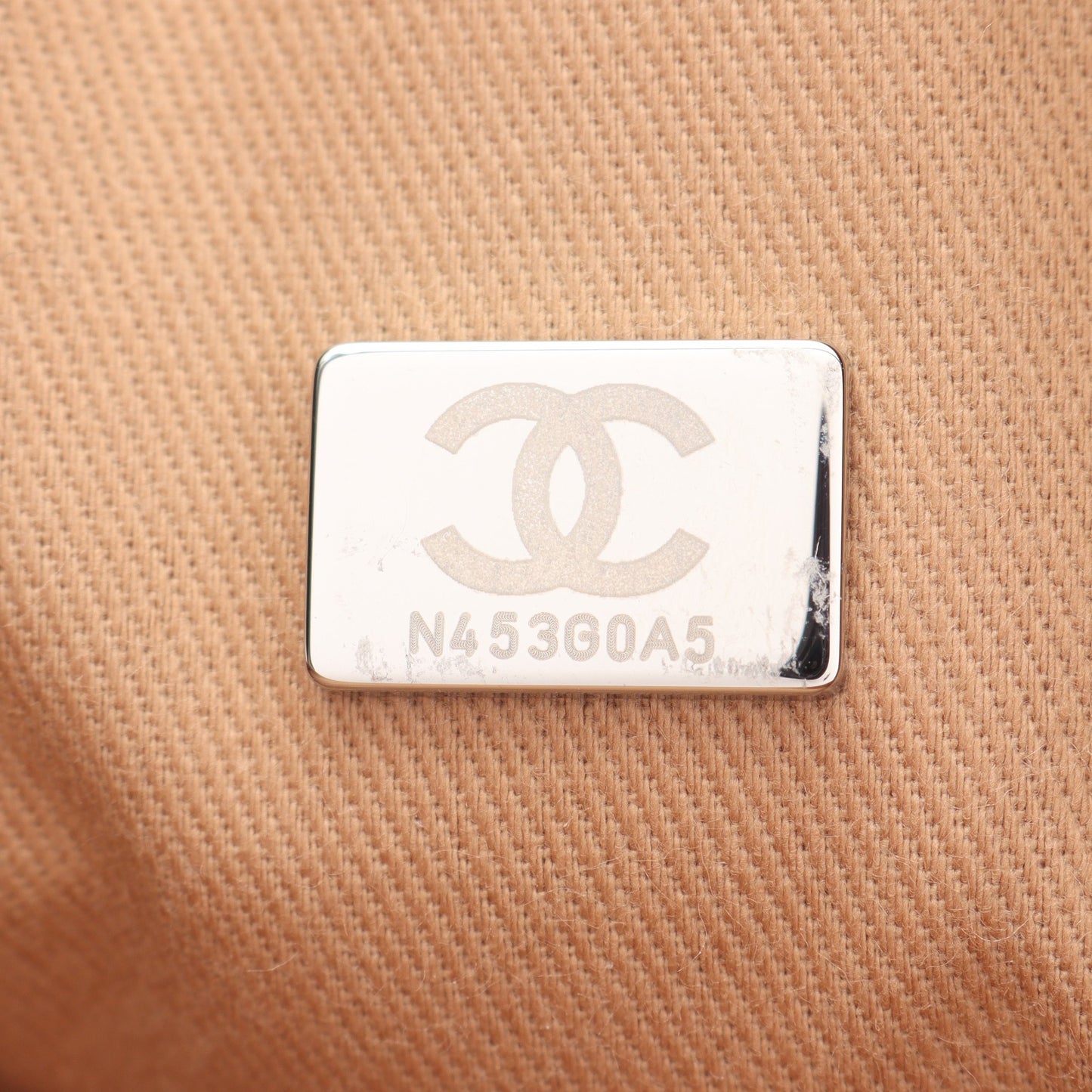 ドーヴィル ボーリング チェーンショルダーバッグ キャンバス レザー ベージュ シルバー金具 2WAY シャネル バッグ CHANEL