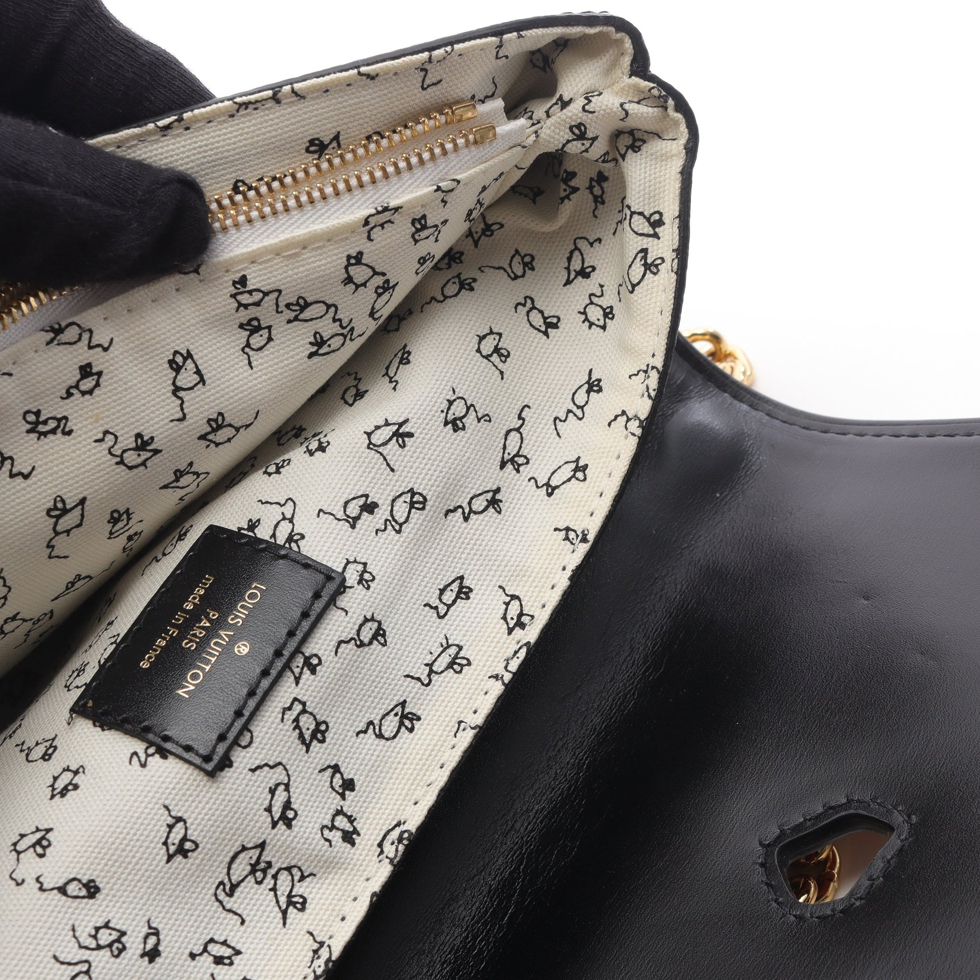 キャットグラム エピ Wチェーンショルダーバッグ レザー PVC ブラック ホワイト マルチカラー ルイヴィトン バッグ LOUIS VUITTON