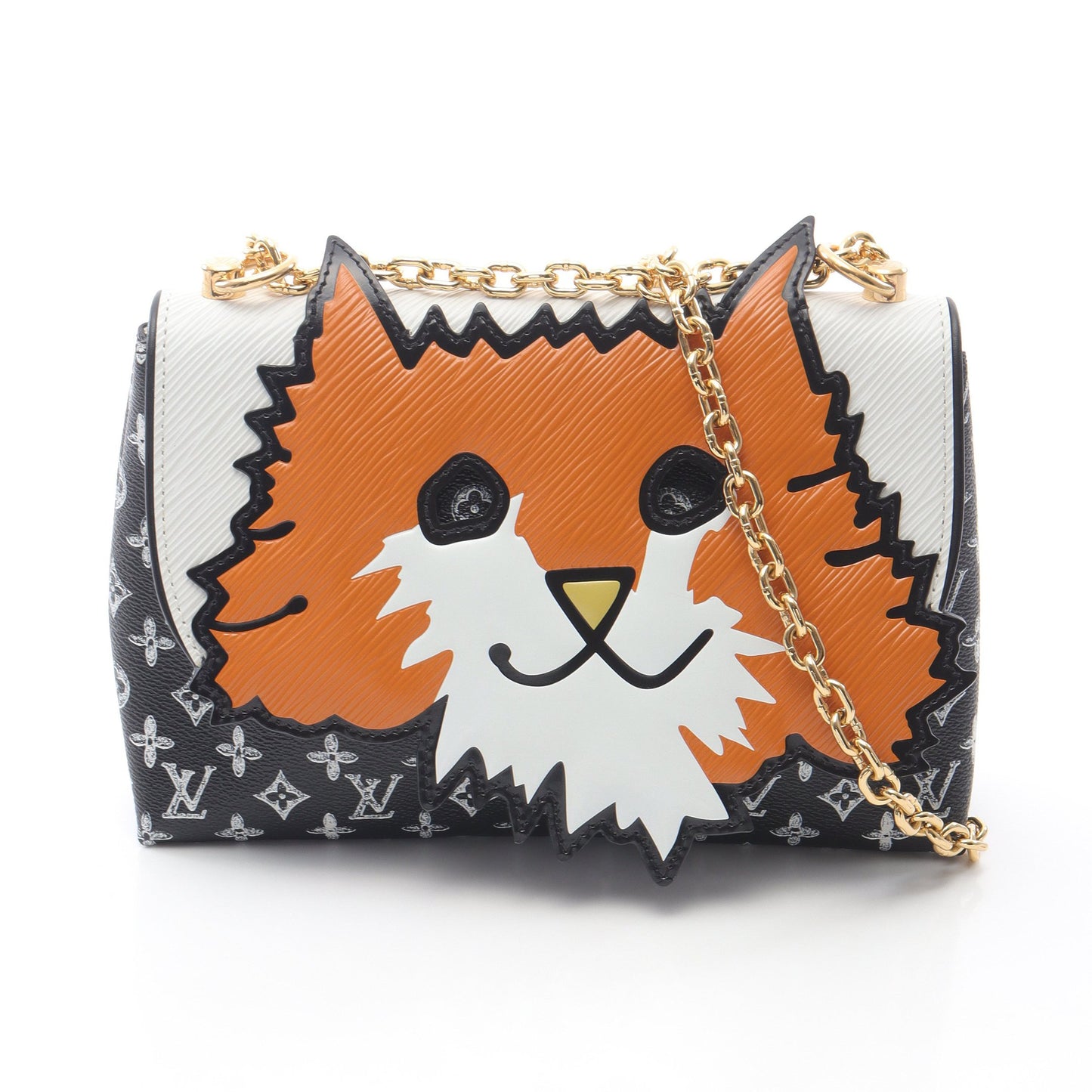 キャットグラム エピ Wチェーンショルダーバッグ レザー PVC ブラック ホワイト マルチカラー ルイヴィトン バッグ LOUIS VUITTON