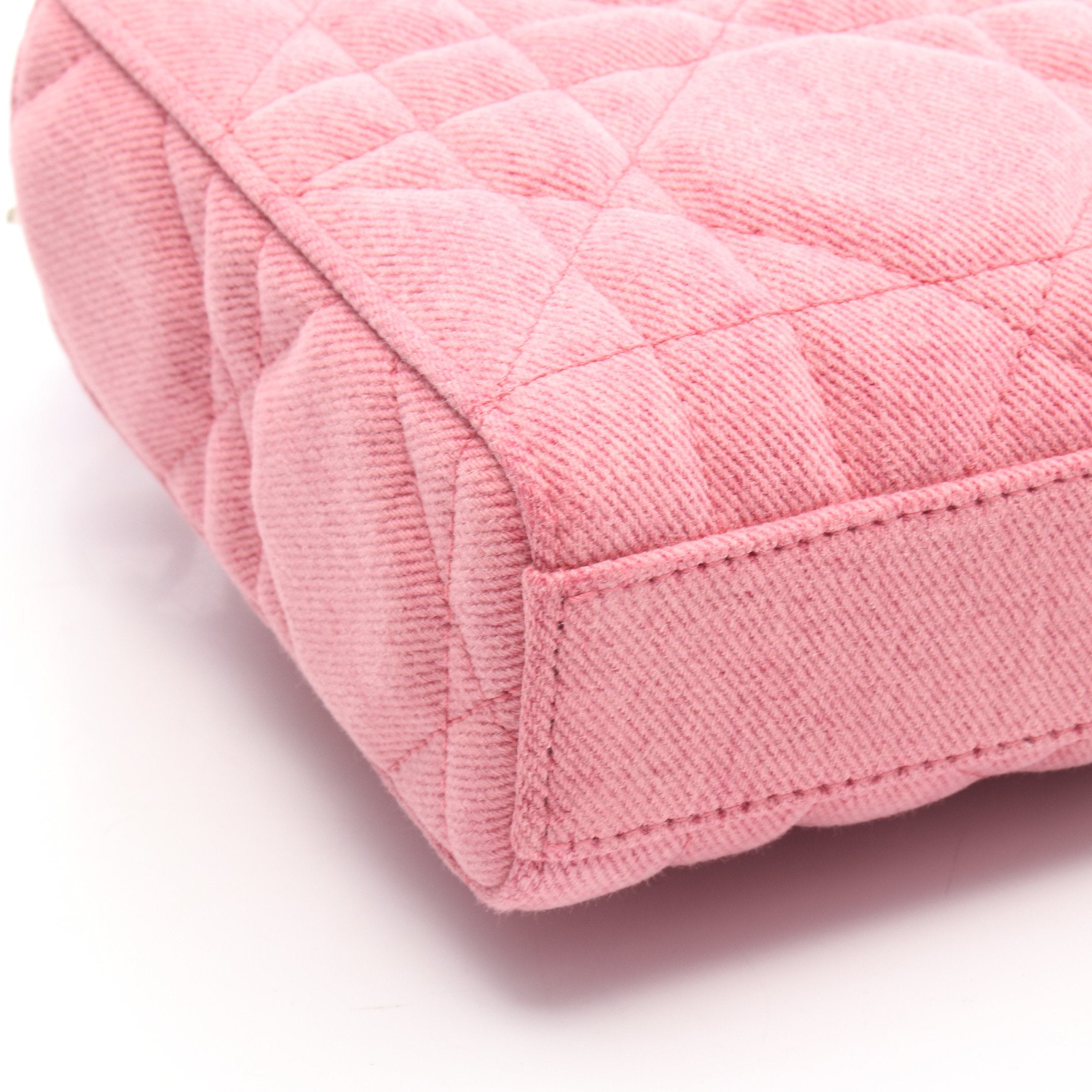 Lady D-Joy ミディアム カナージュ ハンドバッグ デニム ピンク 3WAY