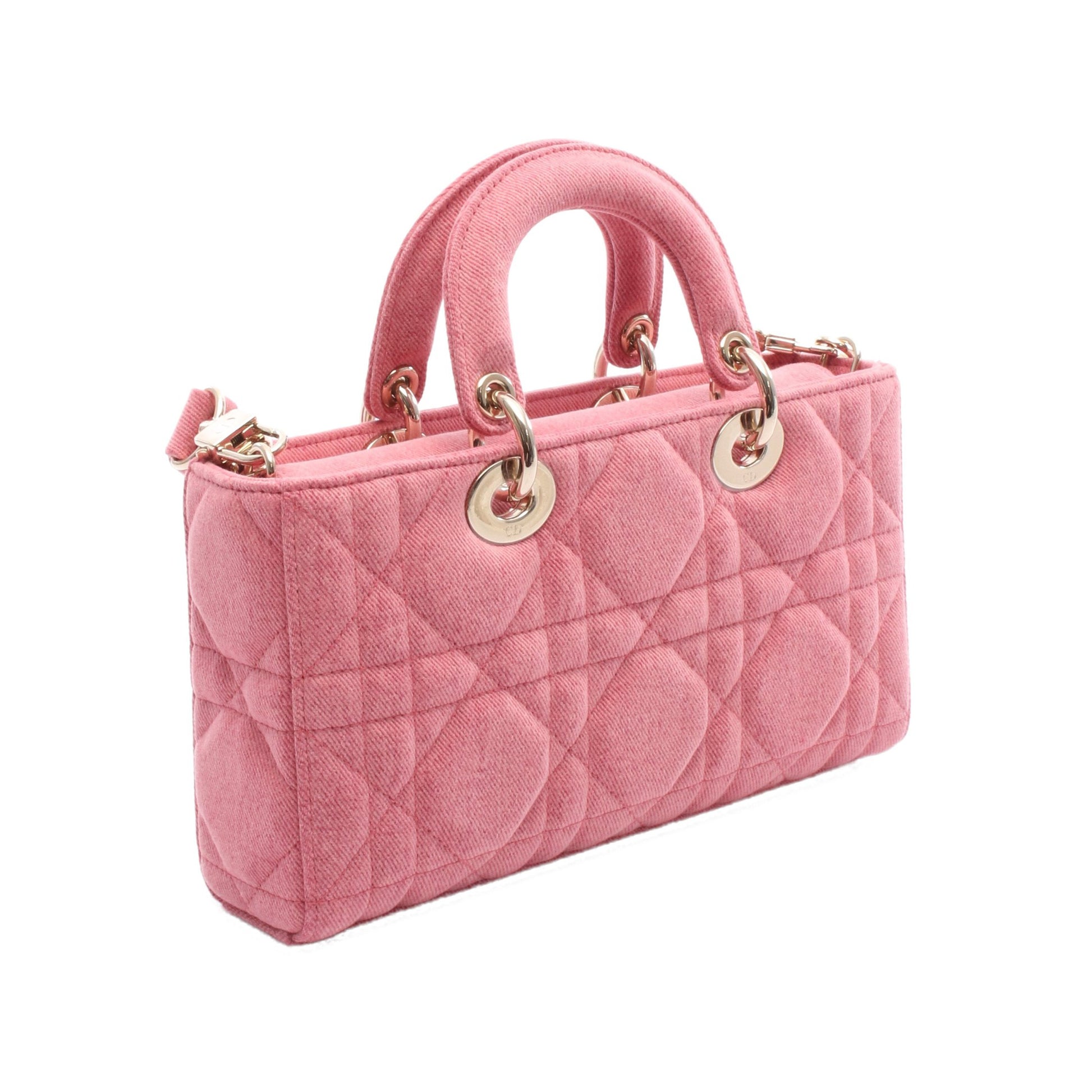 Lady D-Joy ミディアム カナージュ ハンドバッグ デニム ピンク 3WAY クリスチャンディオール バッグ Christian Dior