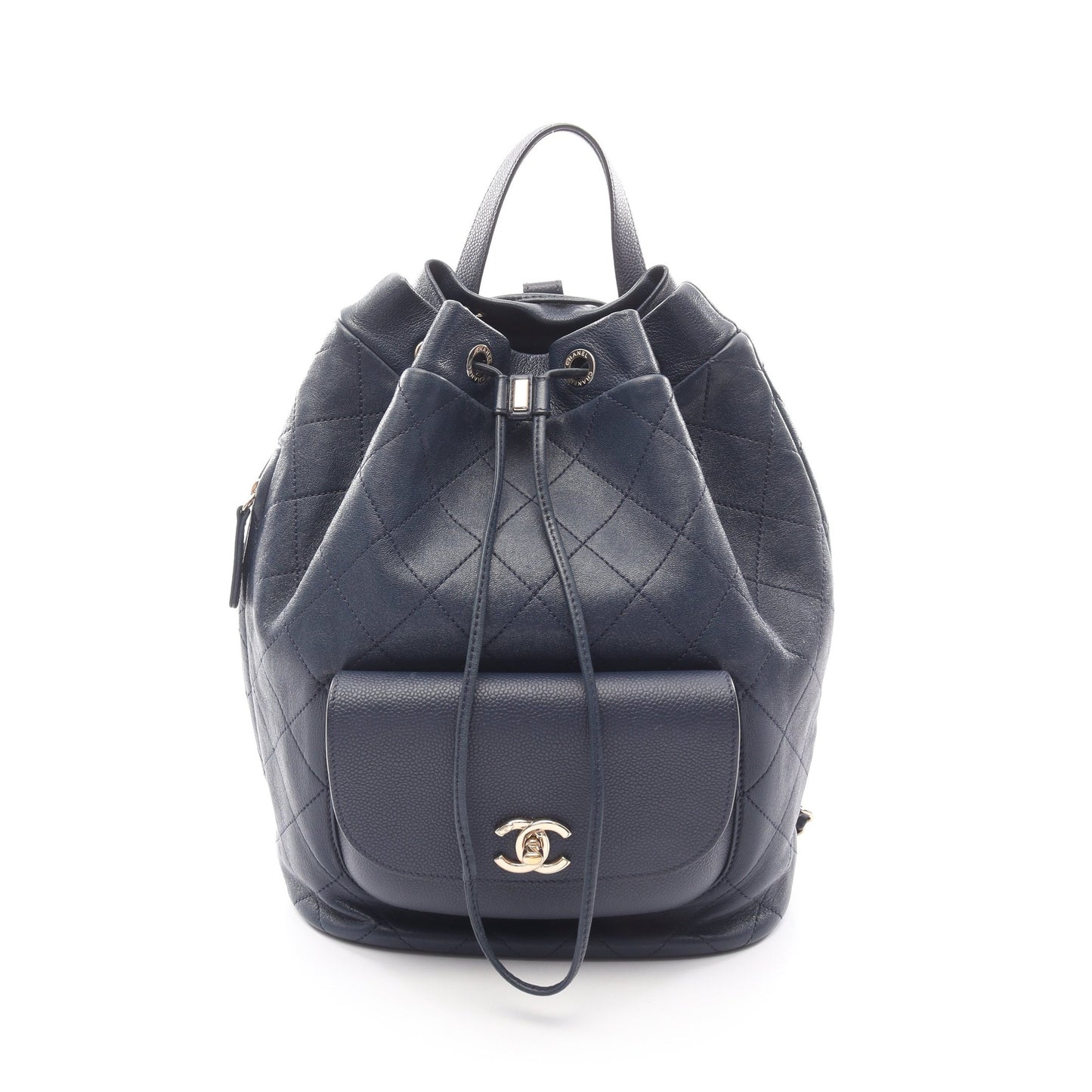 マトラッセ バックパック リュックサック ラムスキン レザー ネイビー ゴールド金具 シャネル バッグ CHANEL