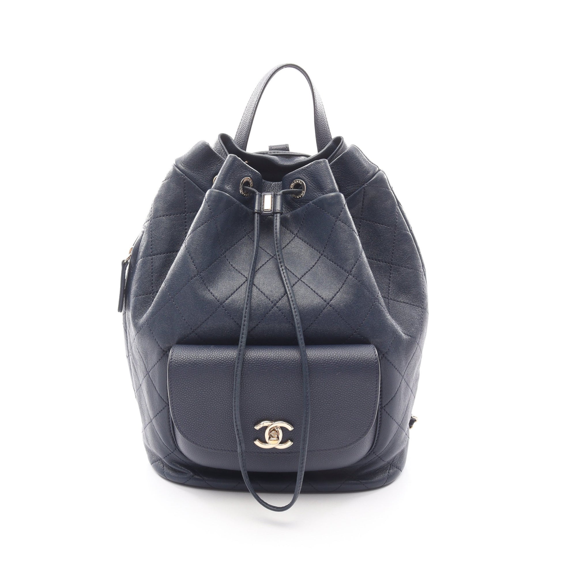 マトラッセ バックパック リュックサック ラムスキン レザー ネイビー ゴールド金具 シャネル バッグ CHANEL