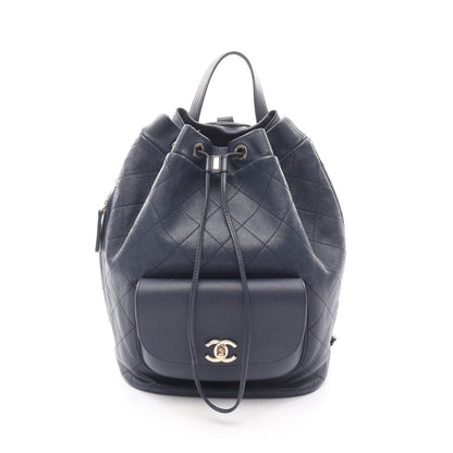 マトラッセ バックパック リュックサック ラムスキン レザー ネイビー ゴールド金具 シャネル バッグ CHANEL