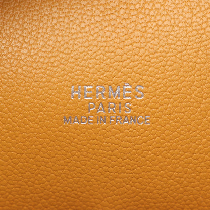 プリュム32 ナチュラル ハンドバッグ ヴァッシュ ライトブラウン シルバー金具 □G刻印 エルメス バッグ HERMES
