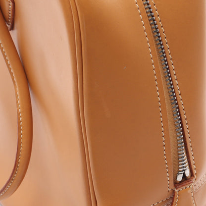 プリュム32 ナチュラル ハンドバッグ ヴァッシュ ライトブラウン シルバー金具 □G刻印 エルメス バッグ HERMES