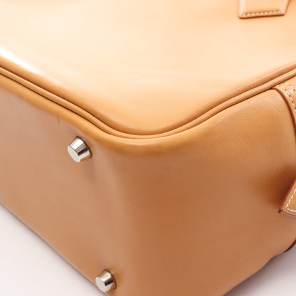 プリュム32 ナチュラル ハンドバッグ ヴァッシュ ライトブラウン シルバー金具 □G刻印 エルメス バッグ HERMES