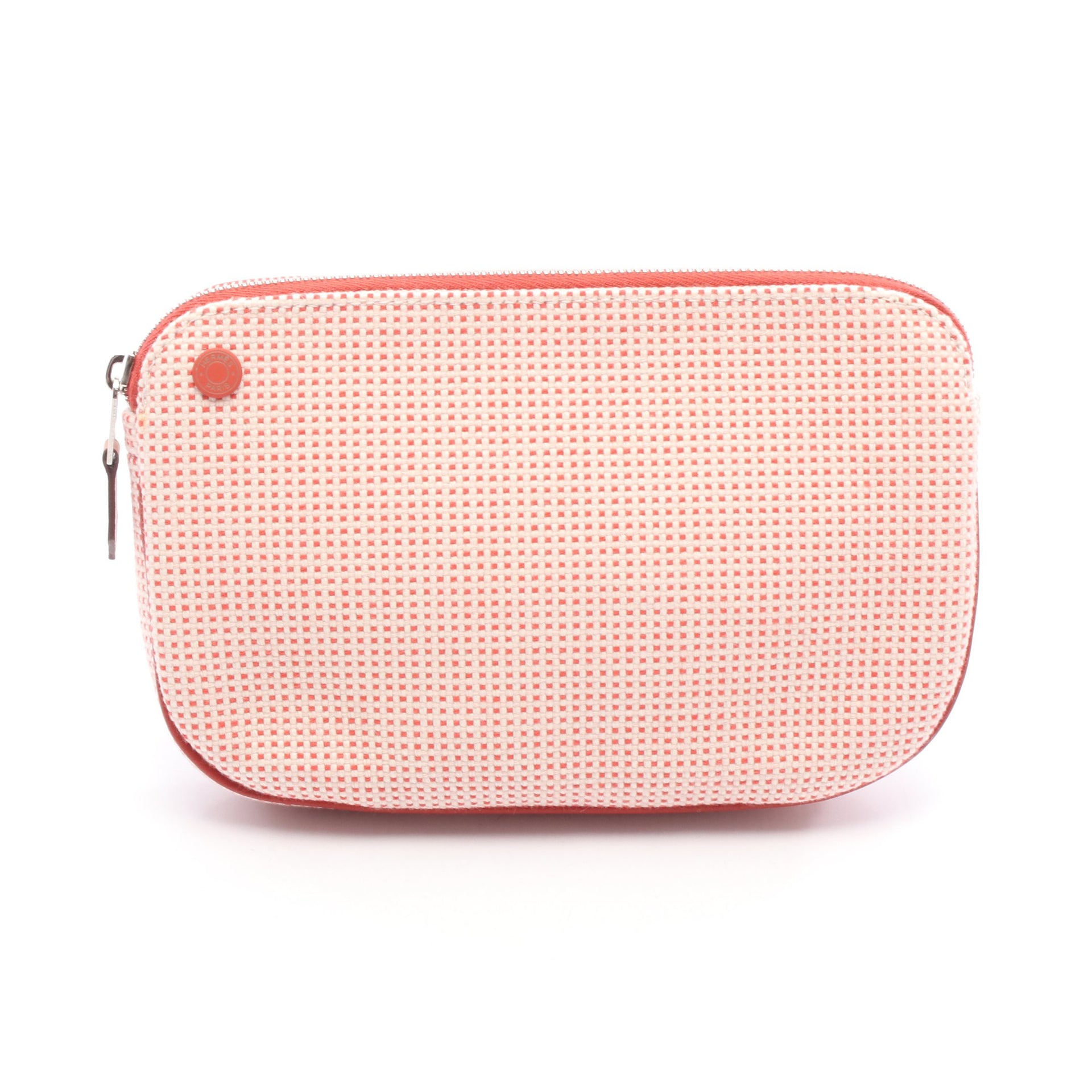 エシャペ ヴァーミリオン ポーチ トワルアッシュ アイボリー レッド  